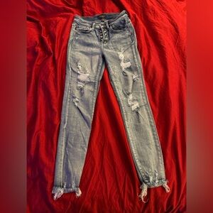 Judy Blue Chic Distressed Skinny Jeans in light blue